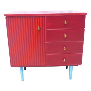 Vintage Cabinet 1 Door 4 Drawers, 1950s For Sale
