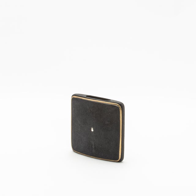 2020s Shagreen Vase With Brass Details by R&y Augousti For Sale - Image 5 of 7