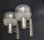 Mid-Century Modern Mid-Century Modern Italian Brushed Stainless Steel & Cut Glass Sconces - Pair For Sale - Image 3 of 13
