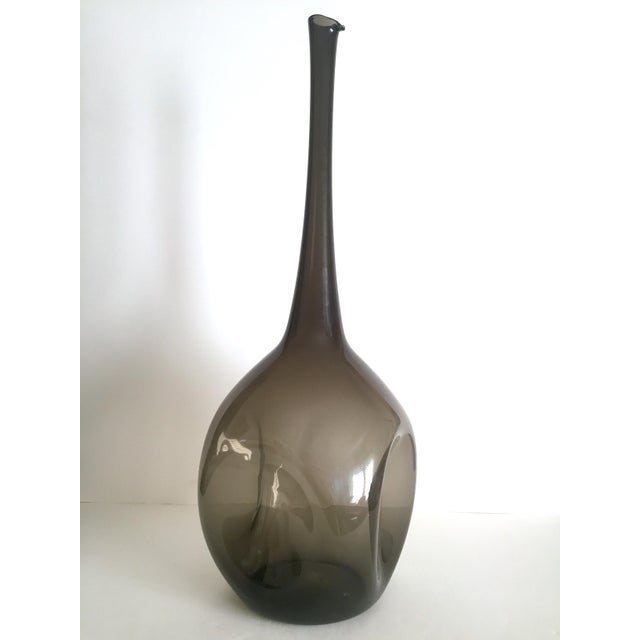 Vintage Mid Century Modern Zeller Art Glass Charcoal Smoke Gray
