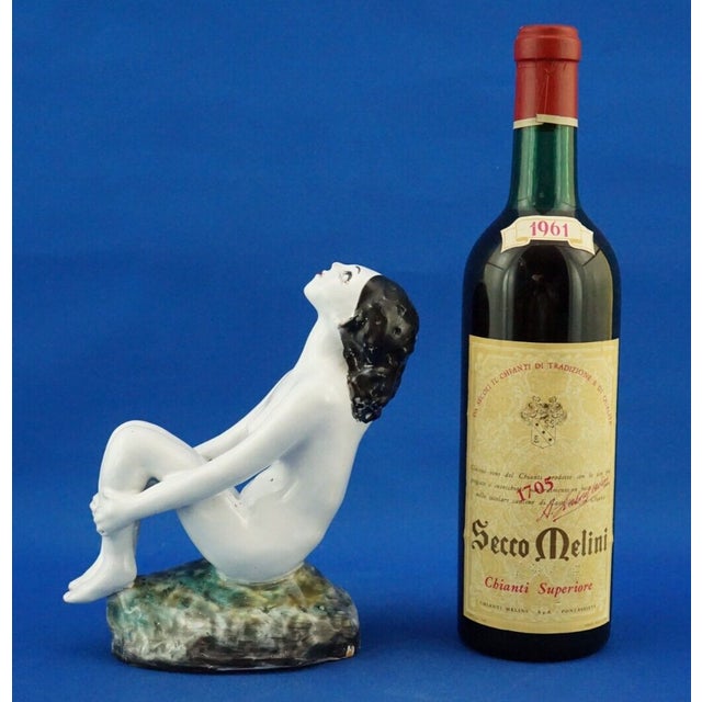 20th Century Art Deco Ceramic Sculpture of a Nude Woman by Aldo Bacchilega, Italy, 1890s For Sale - Image 8 of 18