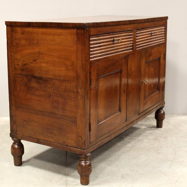 19th Century Italian Charles X Sideboard in Walnut For Sale - Image 3 of 14