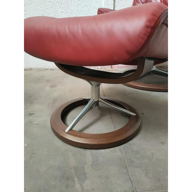 Set of Scandinavian Armchair and Ottoman from Ekornes For Sale - Image 9 of 11