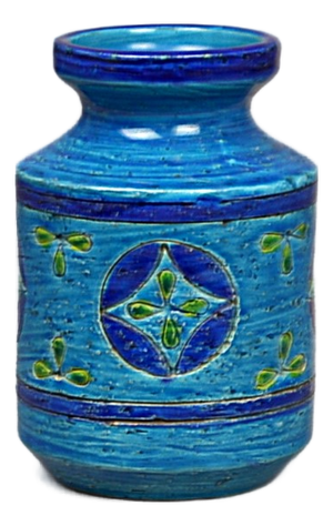 Ceramic Vase in Blue Rimini Liberty by Aldo Londi for Bitossi, 1957s