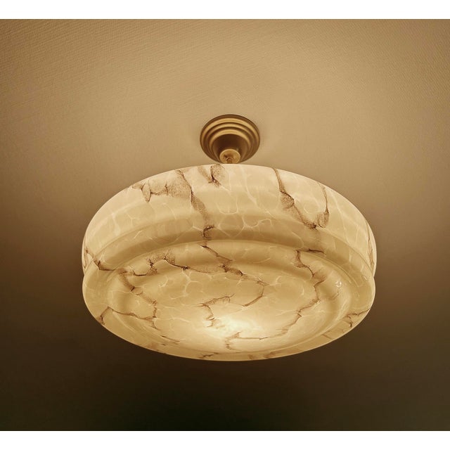 Art Deco Ivory Marble Glass Pendant Light, 1930s For Sale - Image 16 of 18