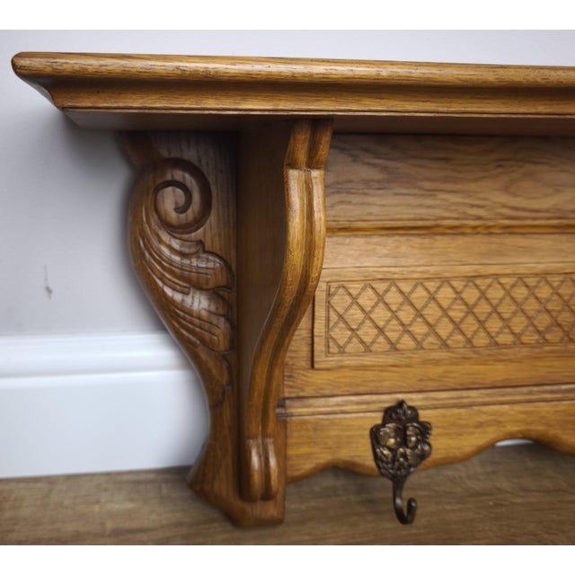 Wood Vintage French Coat Rack in Oak For Sale - Image 7 of 9