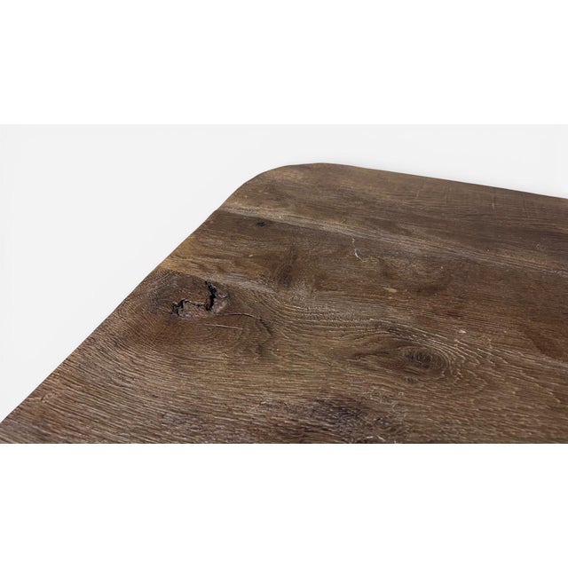 1960s Reclaimed Oak French Bistro Table (2 of 2) For Sale In Minneapolis - Image 6 of 8