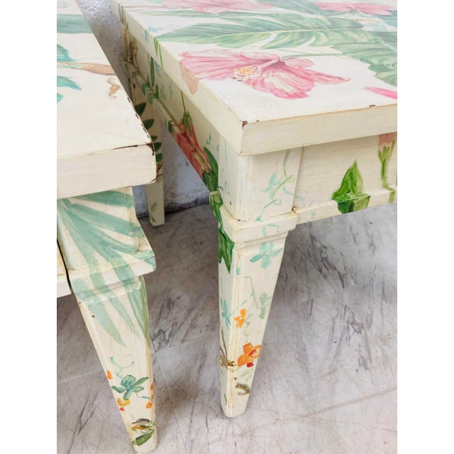 Palm Beach Style Hand Painted Side Tables, a Pair For Sale In Charleston - Image 6 of 10