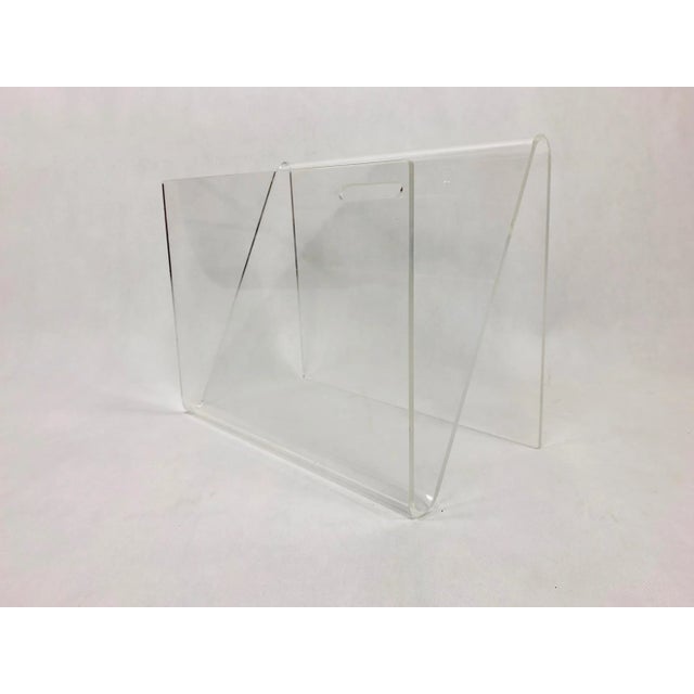 Postmodern Acrylic Glass Magazine Rack, 1970s For Sale - Image 3 of 7