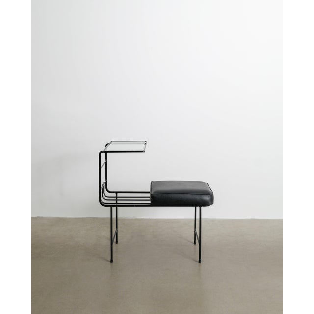 Mid-Century French Black Bench from Mathieu Matégot, France, 1950s For Sale - Image 6 of 6