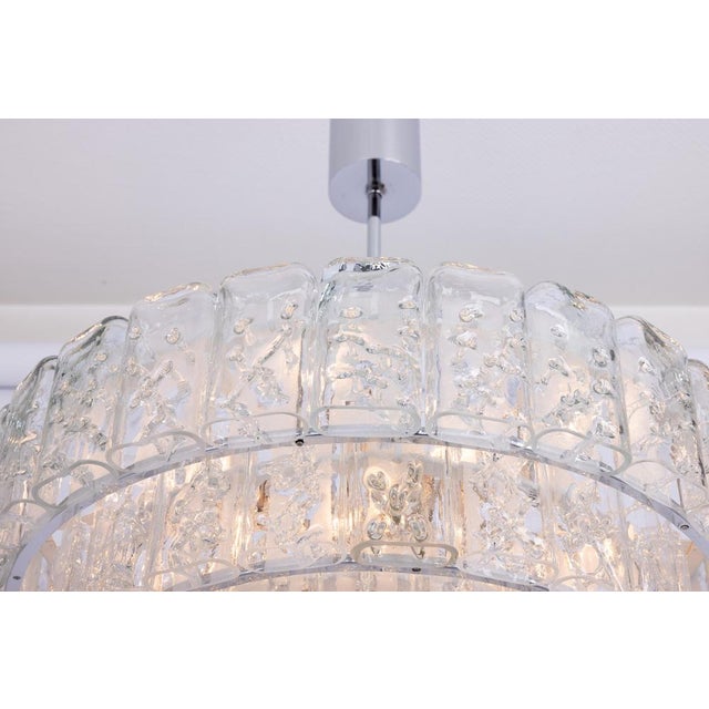 White Large Ice Glass Tubes Chandelier by Doria, Germany, 1960s For Sale - Image 8 of 16