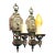 1920s Cast Aluminum Wall Sconces With Silver Red and Green Finish - Pair For Sale