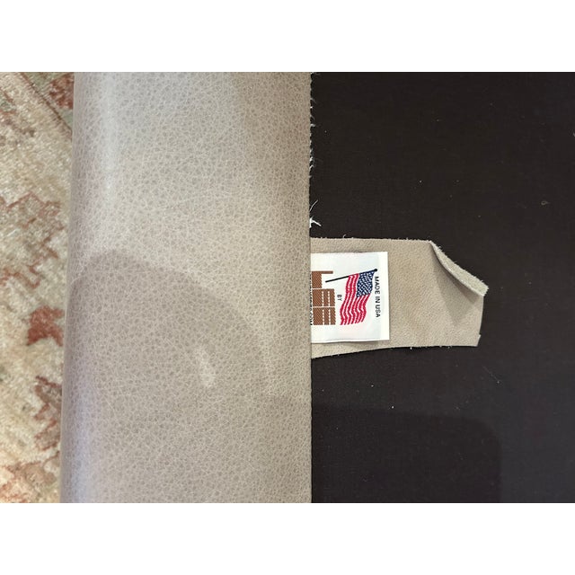 Animal Skin Lee Industries Gray Leather Custom Club Chair For Sale - Image 7 of 11