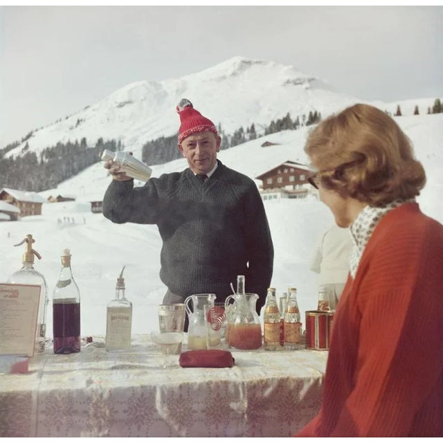 Lech Ice Bar (1960) Limited Estate Stamped - Giant (Photo by Slim Aarons) A bartender mixes a drink for a customer at the...