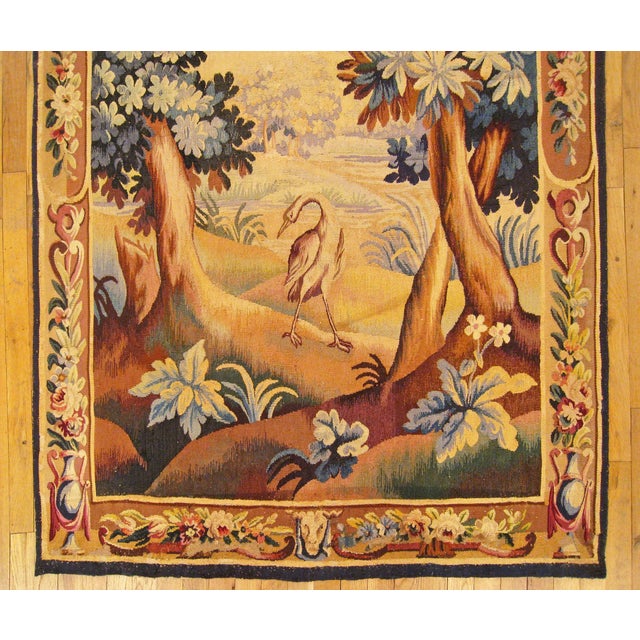 18th Century French Aubusson Verdure Landscape Tapestry For Sale - Image 4 of 5