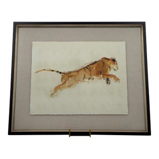 Anthropologie Wendover Pouncing Tiger 3 Wall Art Print For Sale