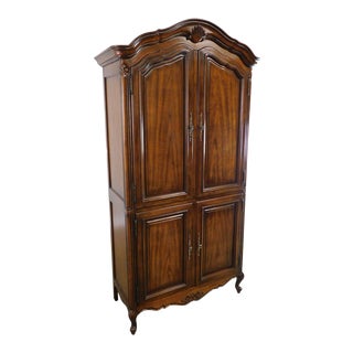 Drexel Touraine French Louis XV Style Fruitwood Bedroom Armoire For Sale
