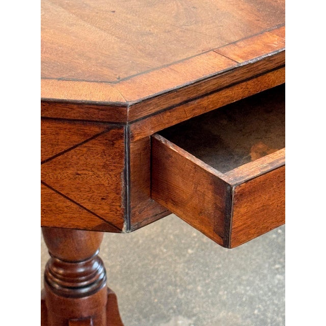 Wood Early 19th Century Regency Work Table With Canted Corners on Tripod Base For Sale - Image 7 of 10