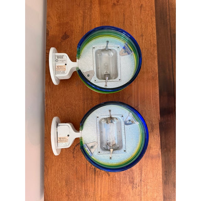 1980s Leucos L670 Italian Murano and Metal Glass Sconces - a Pair For Sale - Image 13 of 14