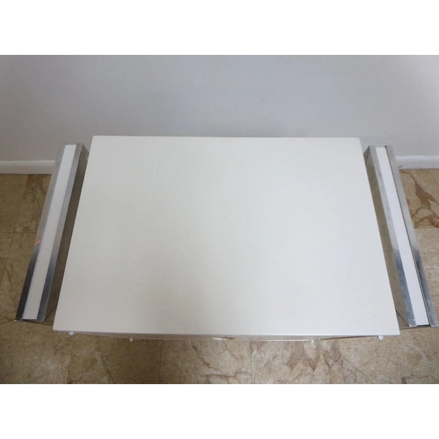 Silver Milo Baughman for Thayer Coggin Aluminum Nightstand For Sale - Image 8 of 9