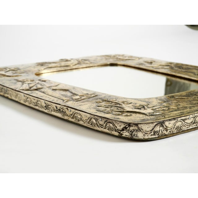 Mid-Century Modern Wall Mirror with Silver-Plated Frame, 1950s For Sale - Image 11 of 18