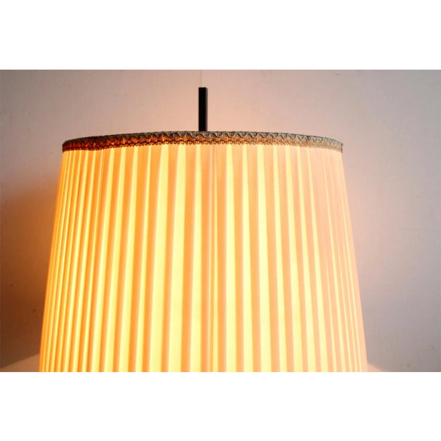 Brass and Black Lacquered Metal Floor Lamp, 1950s For Sale - Image 4 of 10