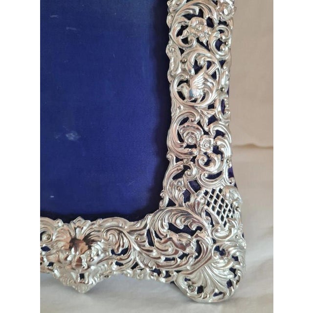 Metal Antique Neoclassical Sterling Silver Photograph Frame from James Deakin & Sons, 1900 For Sale - Image 7 of 14