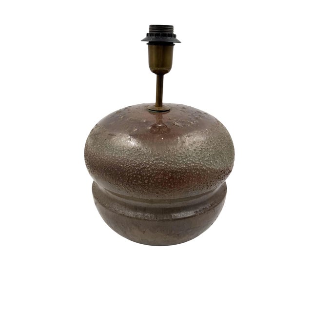 Mid-Century Modern Brown Ceramic Lamp Base, France 1960s For Sale - Image 6 of 12