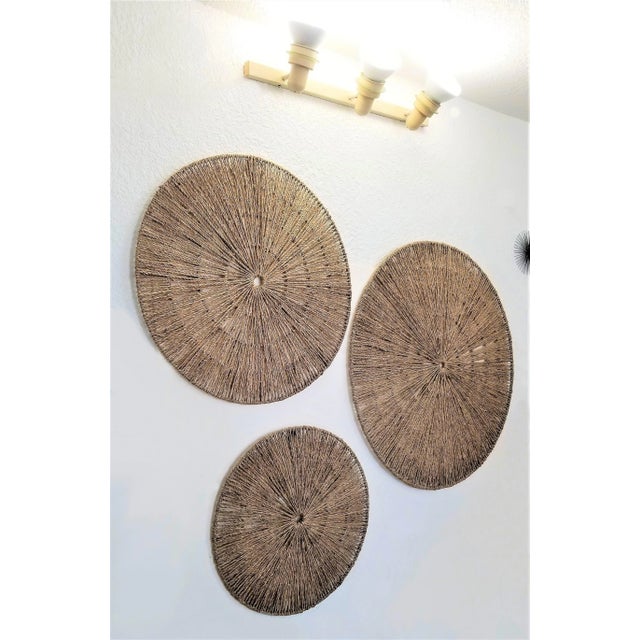 Contemporary Wall Sculptures Jute Seagrass Wicker For Sale - Image 3 of 13