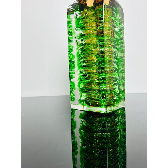 Model 6860/18 Topaz and Uranium Art Glass Vase by František Vízner for Škrdlovice, Czechoslovakia, 1960s For Sale - Image 6 of 14