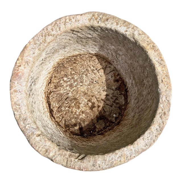 Vintage Rustic Stone Planter Bowl For Sale - Image 4 of 4