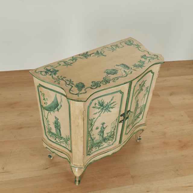 Cream Vintage Italian Chinoiserie Decorated Cabinet For Sale - Image 8 of 17