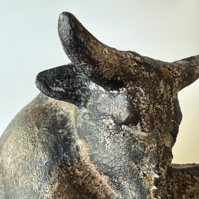 Black Vintage Fighting Bull Cast Iron Sculpture by Miyazawa Kanae, 1960s For Sale - Image 8 of 9