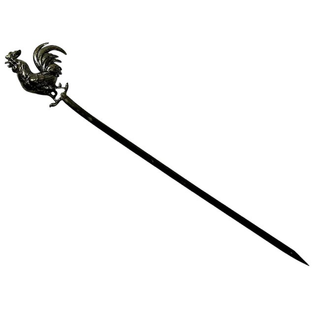Victorian French Silverplated Rooster Hatelet Skewer for your consideration. The skewer measures approx. 9 1/2 inches...