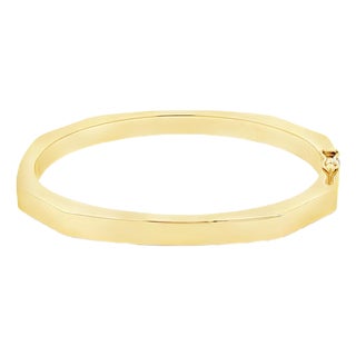 Vintage Herco 5mm Wide Octagonal Hinged Bracelet For Sale