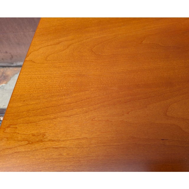 Late 20th Century Pair Scandinavian Modern Style Italian Cherry Bedside Chests of Drawers For Sale - Image 13 of 13
