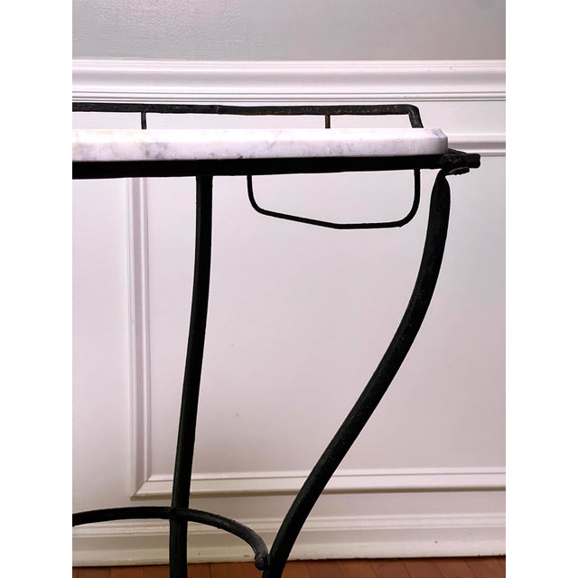 Art Deco Iron and Marble Industrial Table for Kitchen, Bathroom, Patio, 1930s For Sale - Image 14 of 17