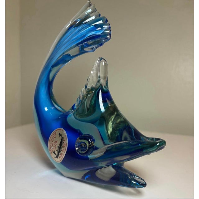 Glass Vintage Murano Art Glass Marlin Figurine in Mint Condition For Sale - Image 7 of 8