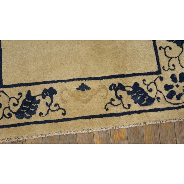 1920s Small Beige Open Field Swastika Antique Chinese Peking Rug For Sale - Image 9 of 12