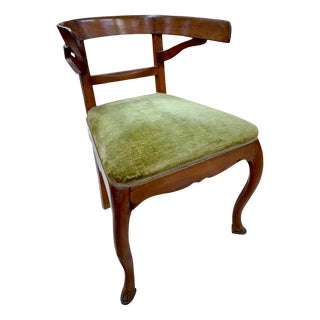 Walnut Tub Chair with Pied-De-Biche Legs, 1890s For Sale