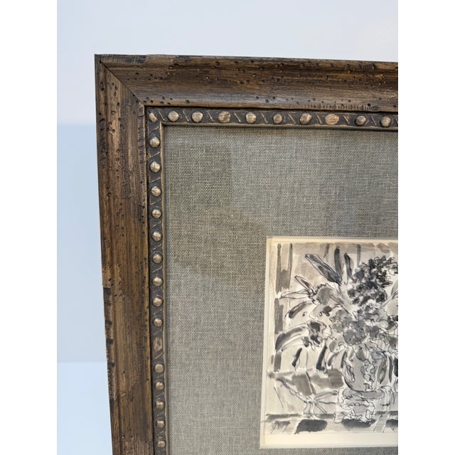 Late-20th Century, Untitled, Traditional, Framed Grayscale Monochromatic Original Print, Artist Uknown For Sale In Jacksonville, FL - Image 6 of 11