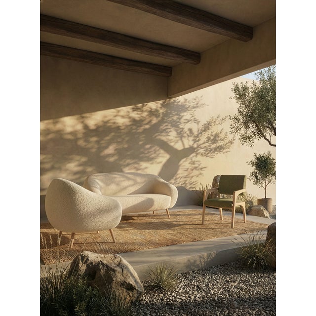 Niemeyer Chair in Boucle and Oak by InsidherLand For Sale - Image 15 of 18