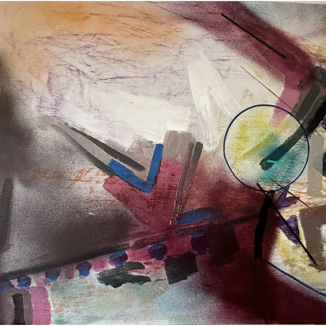 Abstract “Lost City” Acrylic Painting by Erik Sulander on Wood For Sale - Image 3 of 4