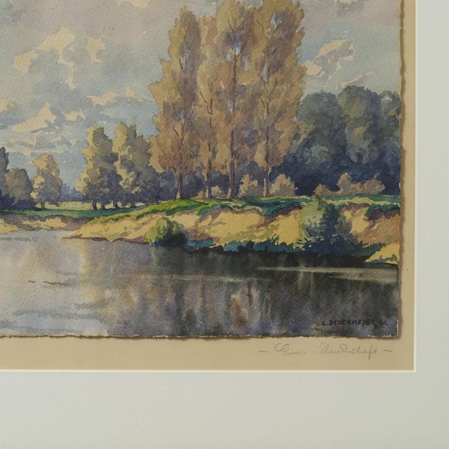 Carl Determeyer (1897 Karlshafen - 1976 Münster) "Emslandschaft", watercolor on handmade paper mounted on vellum, created...