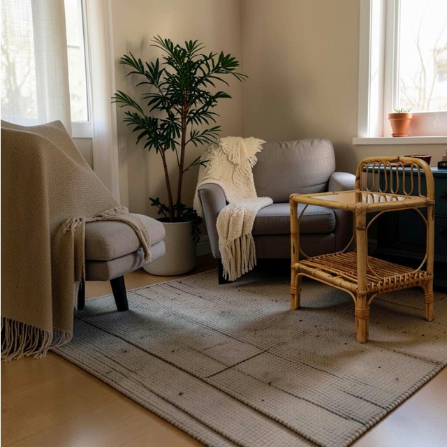 Made from hand-bent bamboo canes, with traditional bindings at the joints. The natural shades of the wood and the visible...