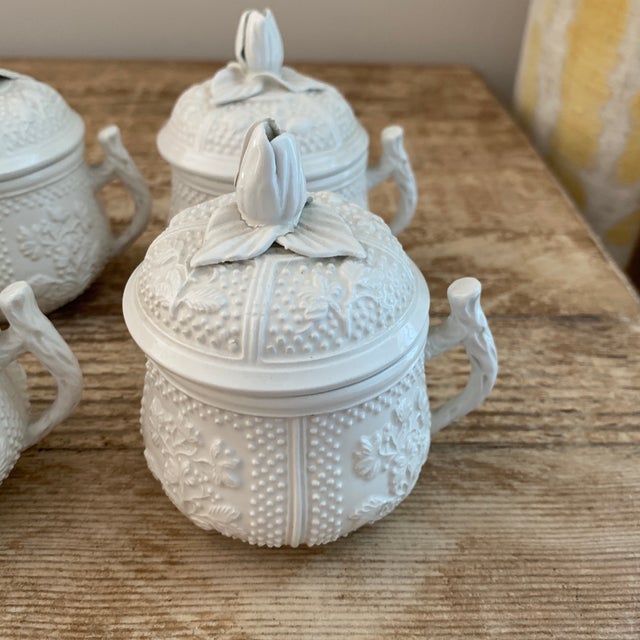 Mottahedeh White Blanc De Chine Pots De Creme Chairish