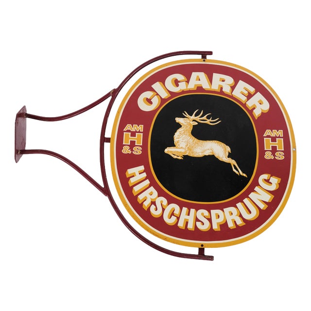 Wall-Mounted Advertising Sign for Hirschsprung Cigars, Denmark For Sale