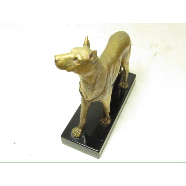 Vintage Gilt Metal Doberman Figurine For Sale - Image 13 of 16