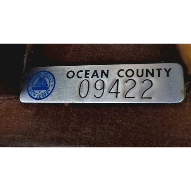 1930s Wooden School Desk Chair W/Attached Writing Arm & Book Shelf Ocean County For Sale - Image 10 of 12