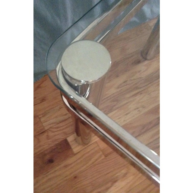 Metal American Modern Chrome and Glass Tables Design Institute America Dia - a Pair For Sale - Image 7 of 11